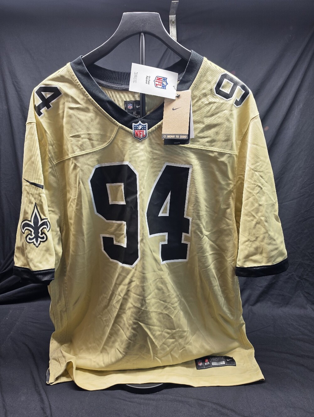 Nike Cameron Jordan #94 New Orleans Saints Jersey Men's XL Gold NFL